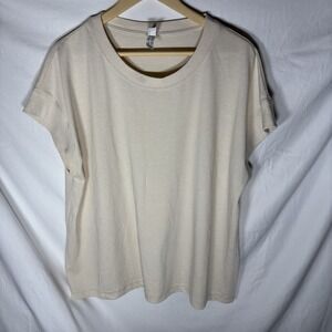 LAT Live and Tell Ivory T-Shirt Women's Large